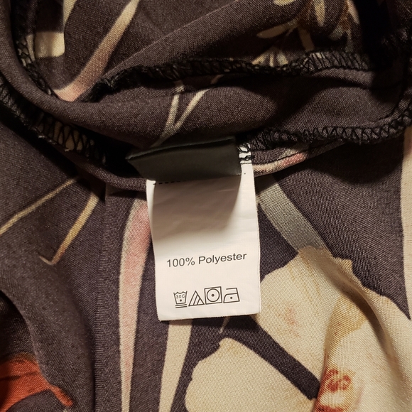 SOLD! SHEIN Tie Shoulder Blouse in Black/Red/Gold Floral Size Small NIB - Picture 11 of 15